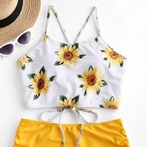 Zaful Sunflower Tankini Top